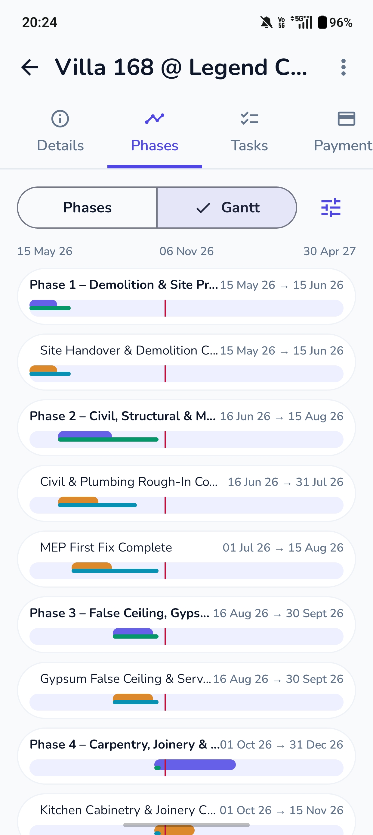 ArchiTrack Android: See the bigger timeline