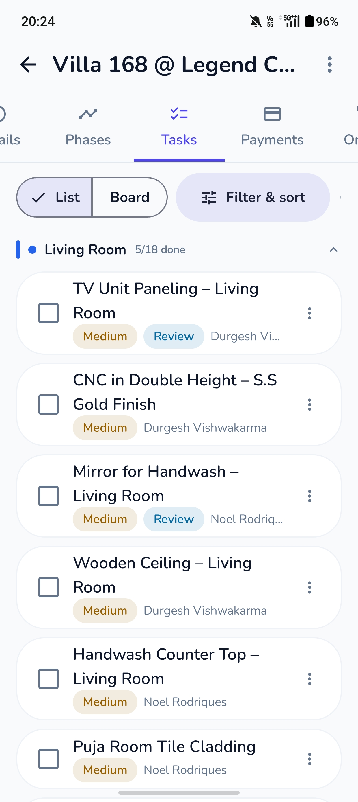 ArchiTrack Android: Every task, room by room
