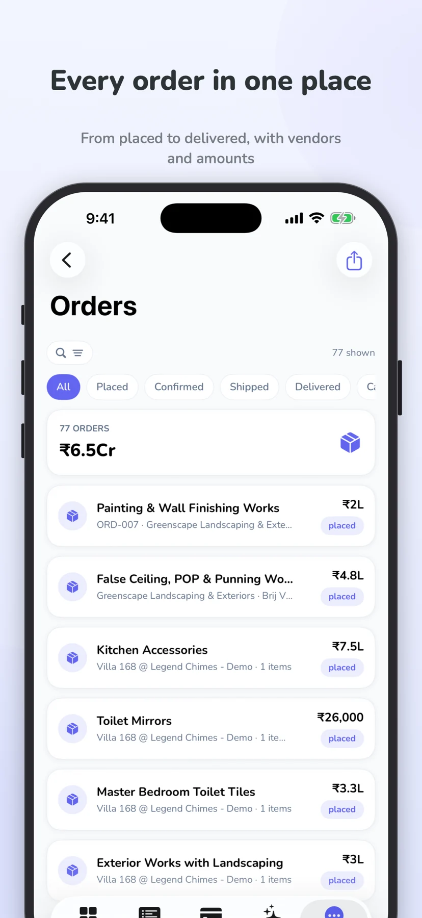 ArchiTrack iOS: Orders & procurement
